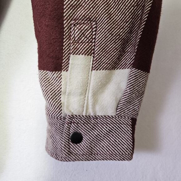 H&M Oversized Quilted Flannel Jacket Mens L Plaid Streetwear Shacket Winter Cozy - Picture 5 of 10